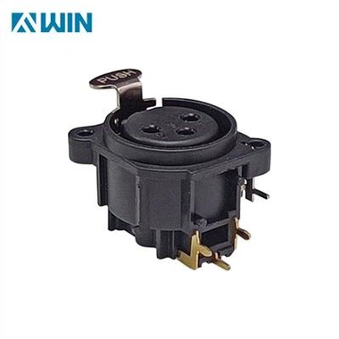 3 पिन महिला 90 डिग्री पीसीबी माउंट XLR